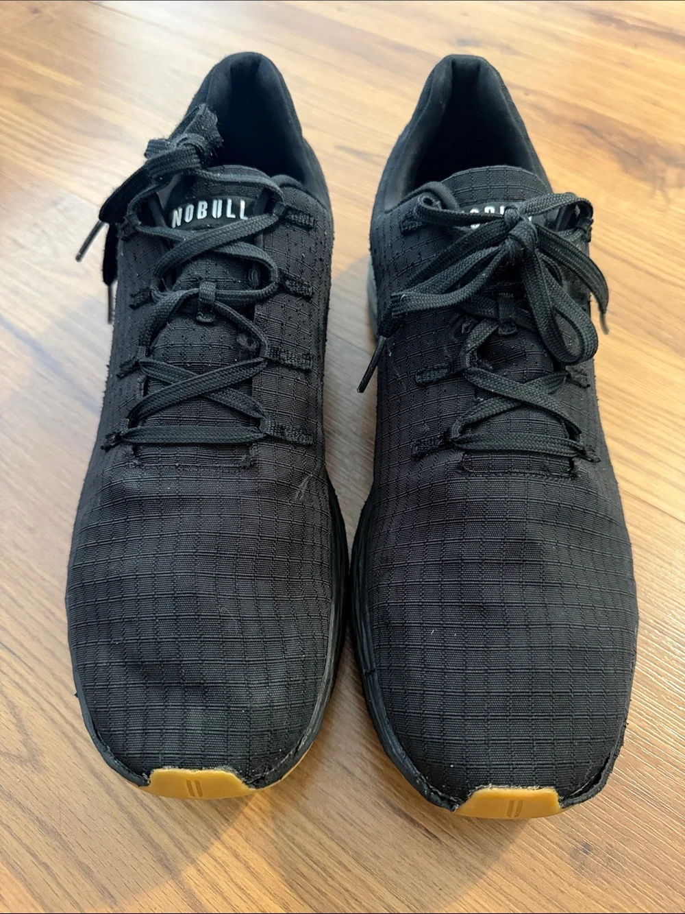NOBULL Black Ripstop Training Sneakers with Tan Outsole Accents